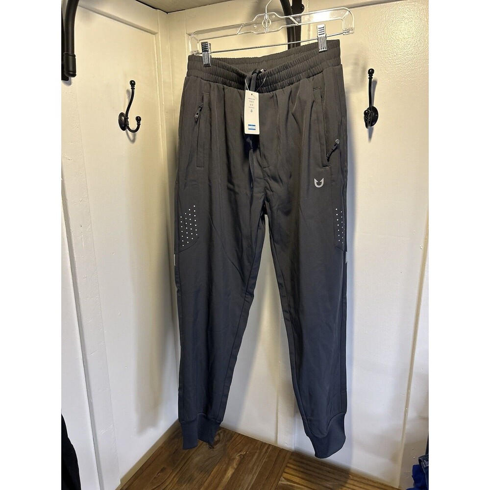 NEW! NORTHYARD Men's Athletic Jogger Pants Size Small Grey / Zip Pockets